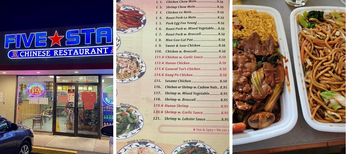 Five Star Chinese Restaurant Menu